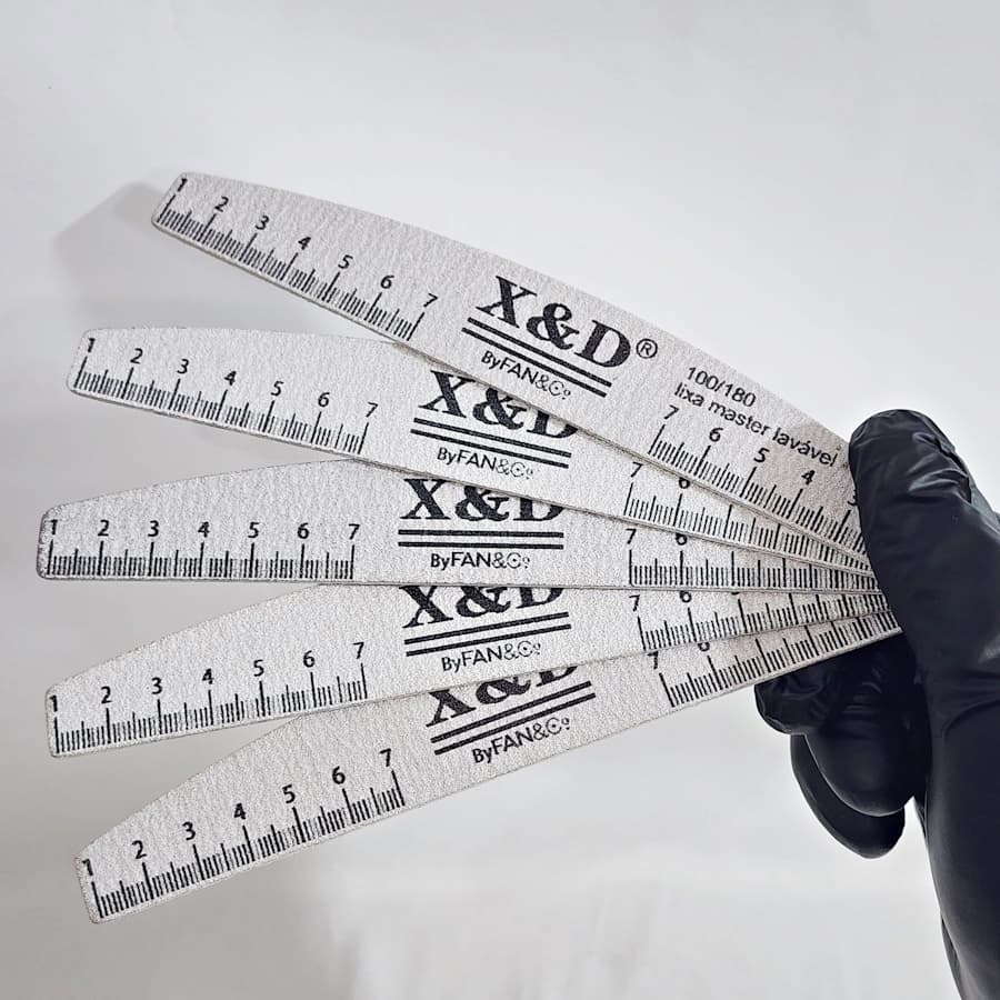 Kit 20 Lixas Regua Boomerang 100/180 X&D para Alongamento de unha Gel