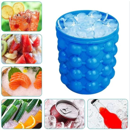 Balde Gelo Silicone Térmico Rápido 120 Cubos Casa Viagem Passeio Camping Rápido Eficiente Prático