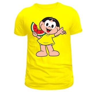 Linda camiseta magali amarelo 100% algodão envio imediato