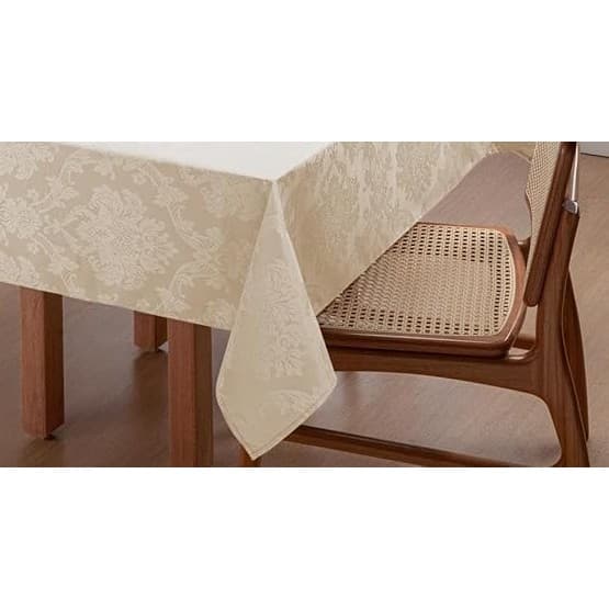 Toalha De Mesa Luxo Jacquard 6 Lugares Para Cozinha 2,00 x 1,40 Tecido Grosso