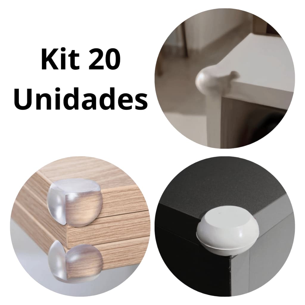 Kit 20 Protetores de Quina Transparente Proteção para Escadas Estantes e Mesas
