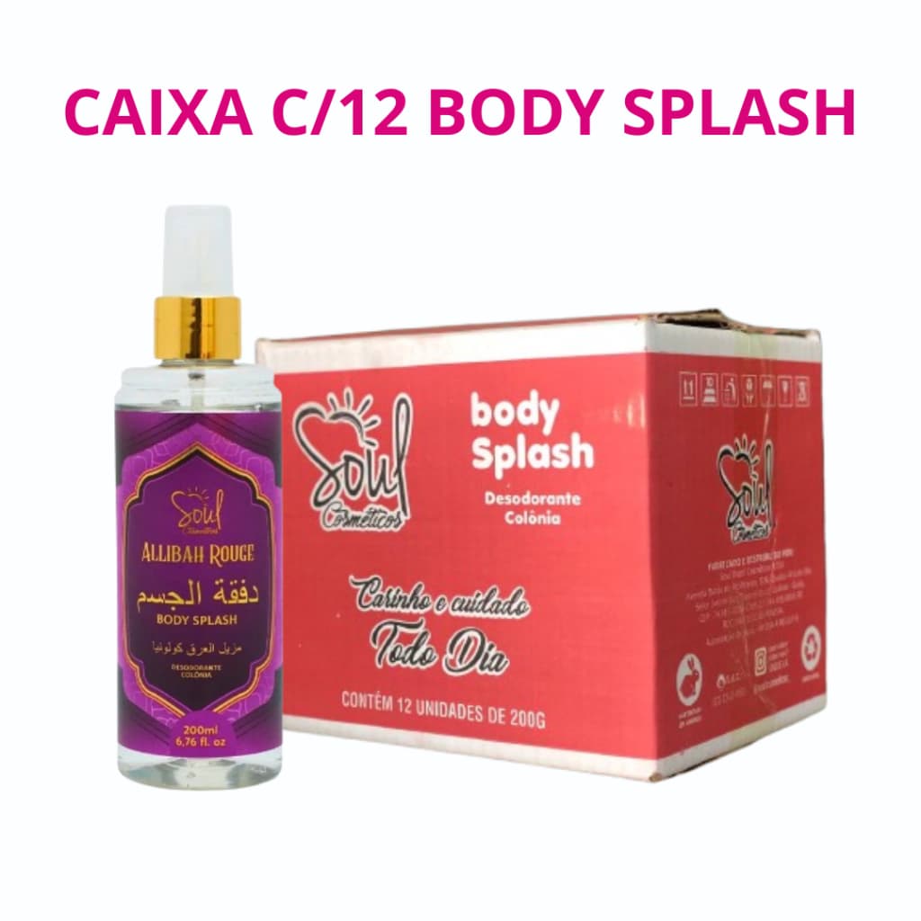 Kit com 12 Body Splash Soul Cosméticos Perfume Corporal Feminino Longa Fragrância