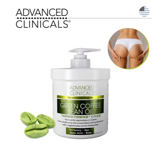 Creme Termo Firmador ANTI CELULITE E ESTRIAS Advanced Clinicals 454g Green Coffee IMPORTADO DOS EUA