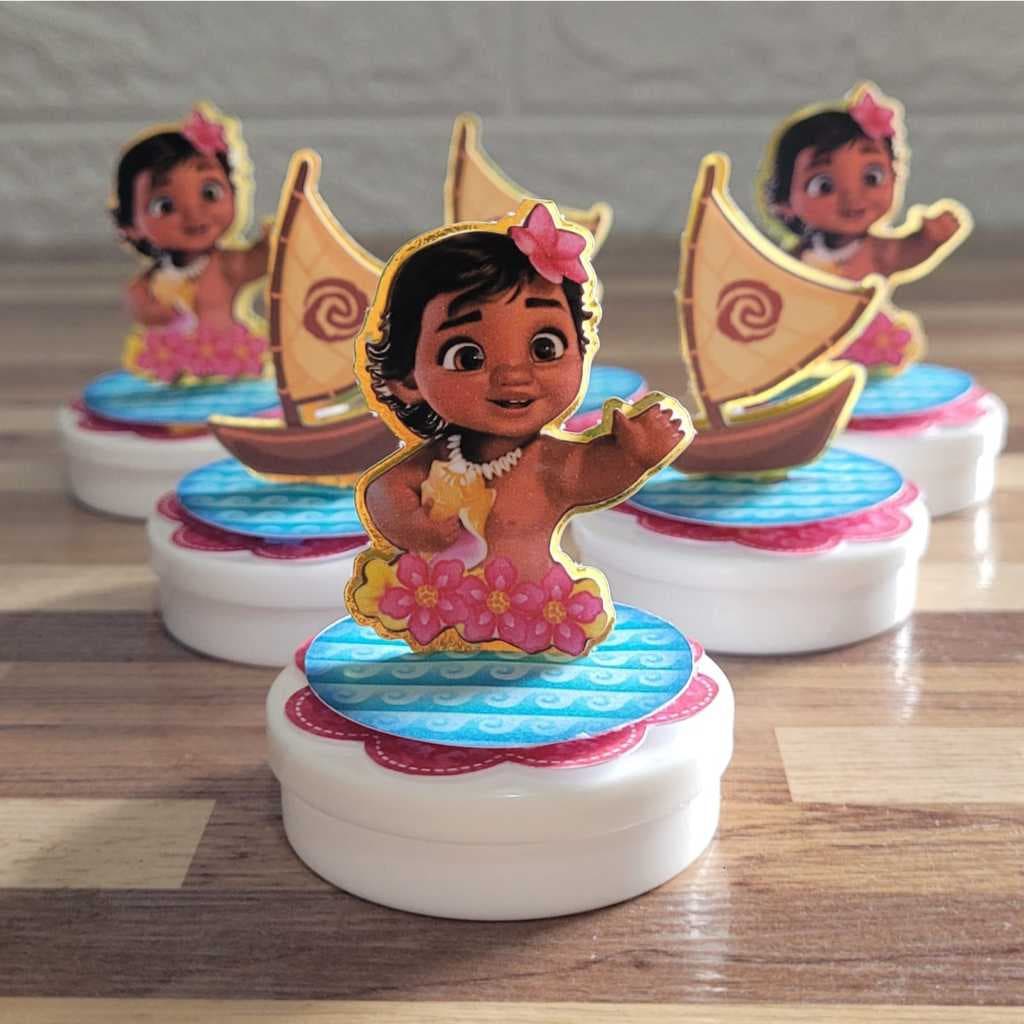 Aplique 3D para latinha Moana Baby - Festa Infantil - Lembrancinhas Personalizadas.