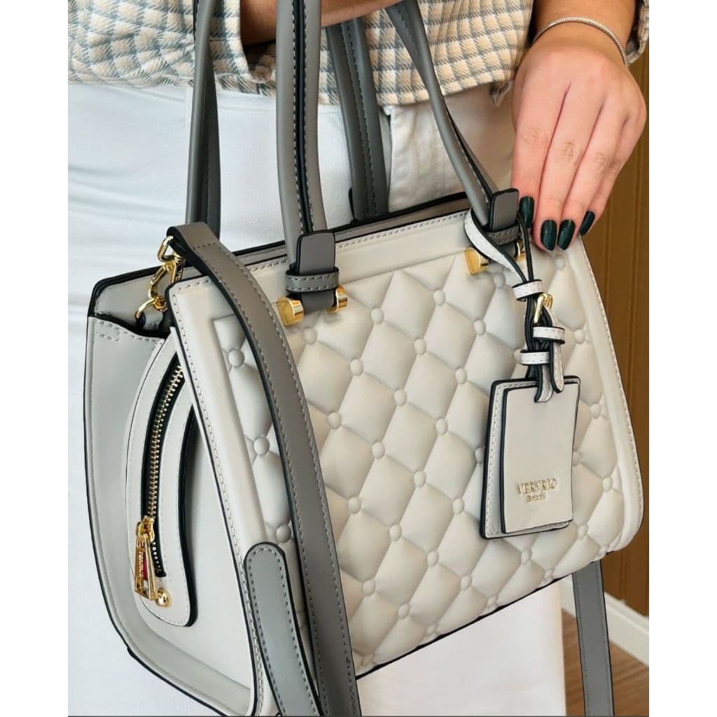 Bolsa Feminina Veryrio acolchoada design moderno casual trabalho al莽a de m茫o e transversal