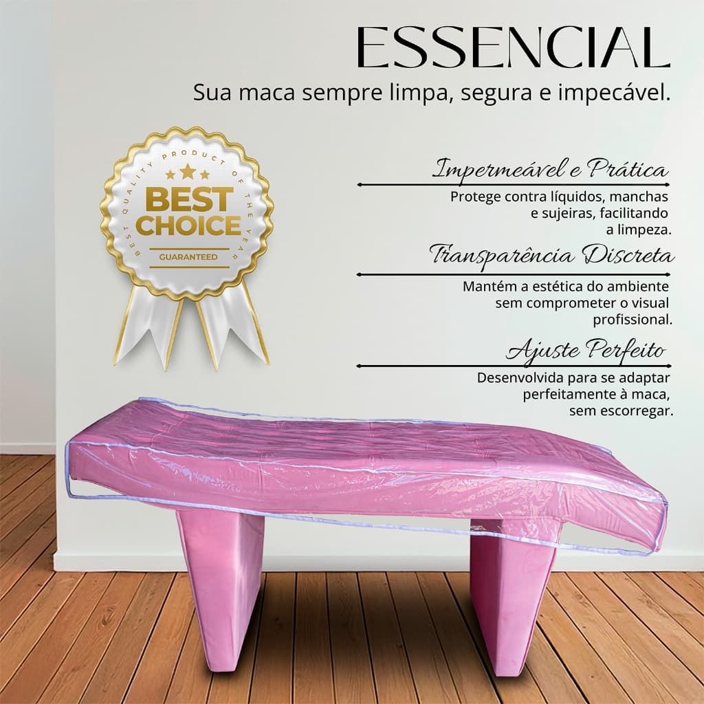 Capa para Maca Reta Curva Estética Impermeável 60cm Plástica Protetora Transparente Fácil de Limpar