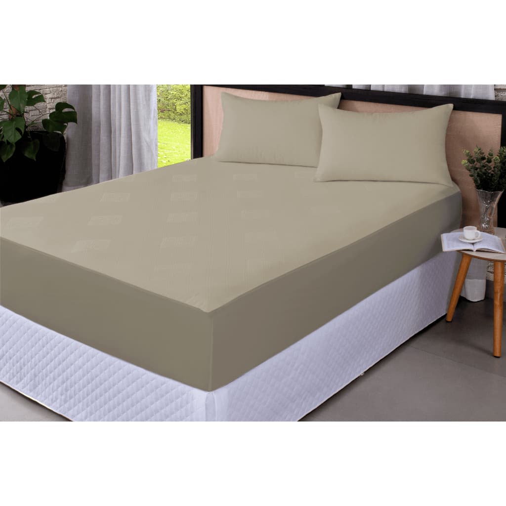Protetor Impermeável Bege para Colchão 100% Impermeável Tecido Jacquard Premium super Silencioso