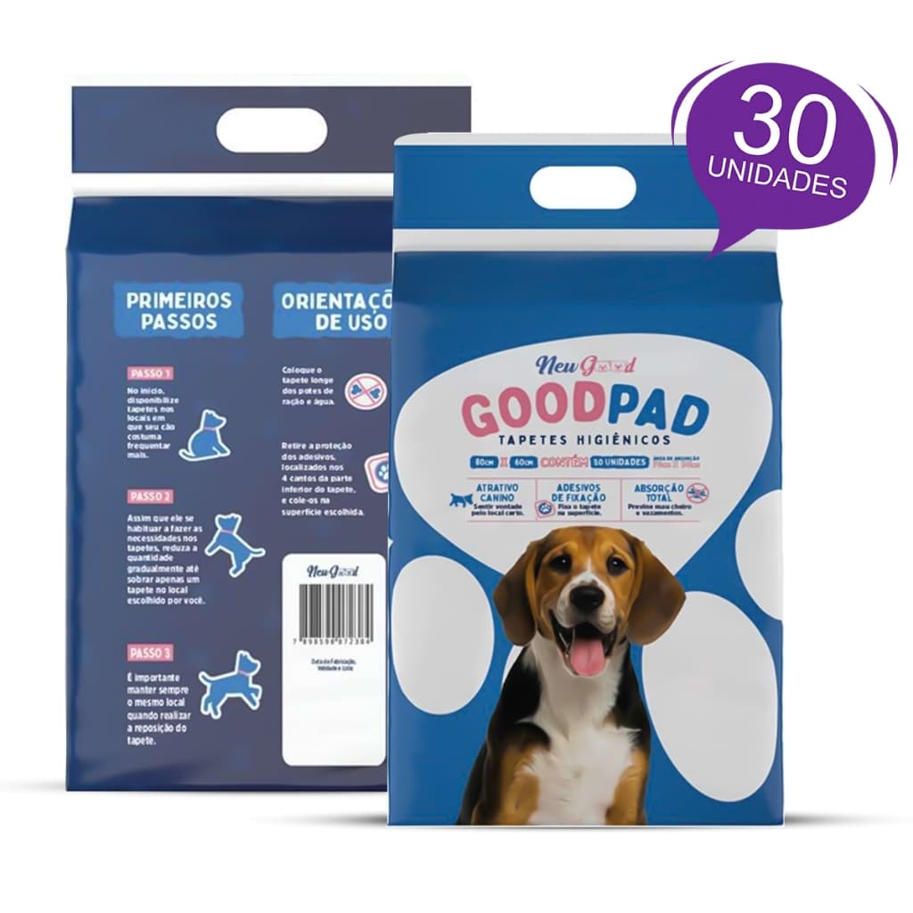 Tapete Higienico Pet Good Pads 80x60 com com 30 Unidades Para Pets