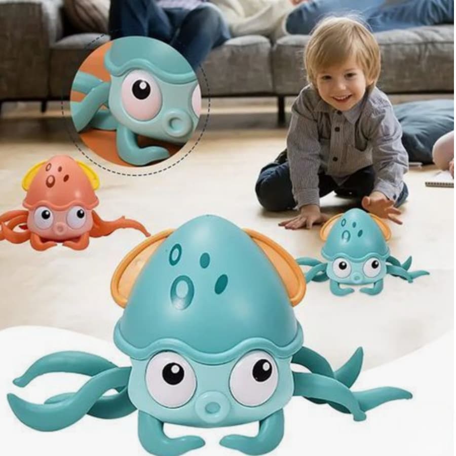Polvo Fujão Brinquedo Infantil Com Movimento De Corda Para Água Chão Crianças Educativo Escola Casa