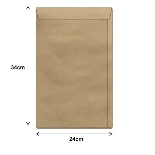 Envelope Saco 240x340 Kraft Natural com 100 Unidades Filiperson