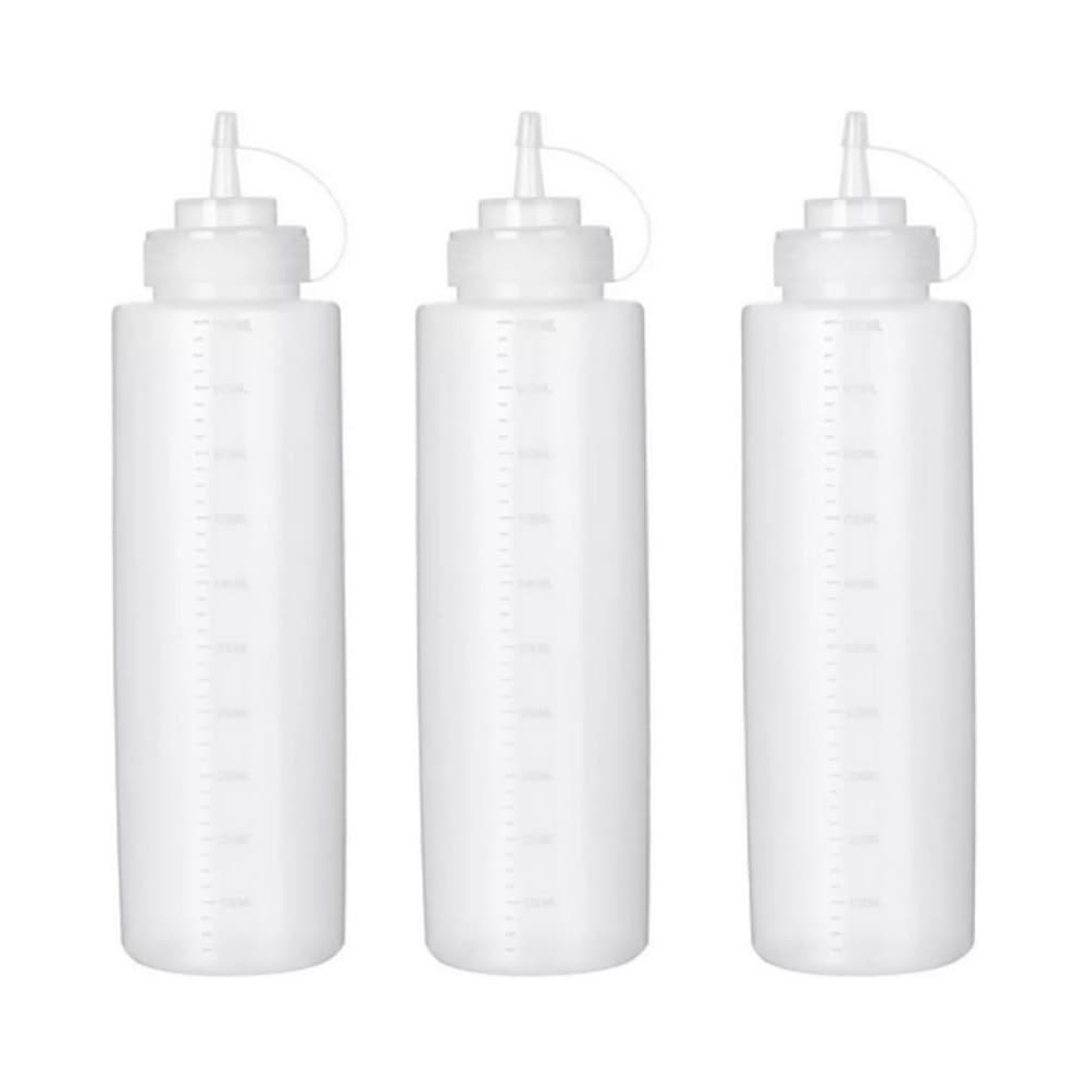 KIT 3 BISNAGAS GRANDE 1 LITRO - Bisnaga para Molhos - Ótima para uso em Hamburgueria e Restaurante