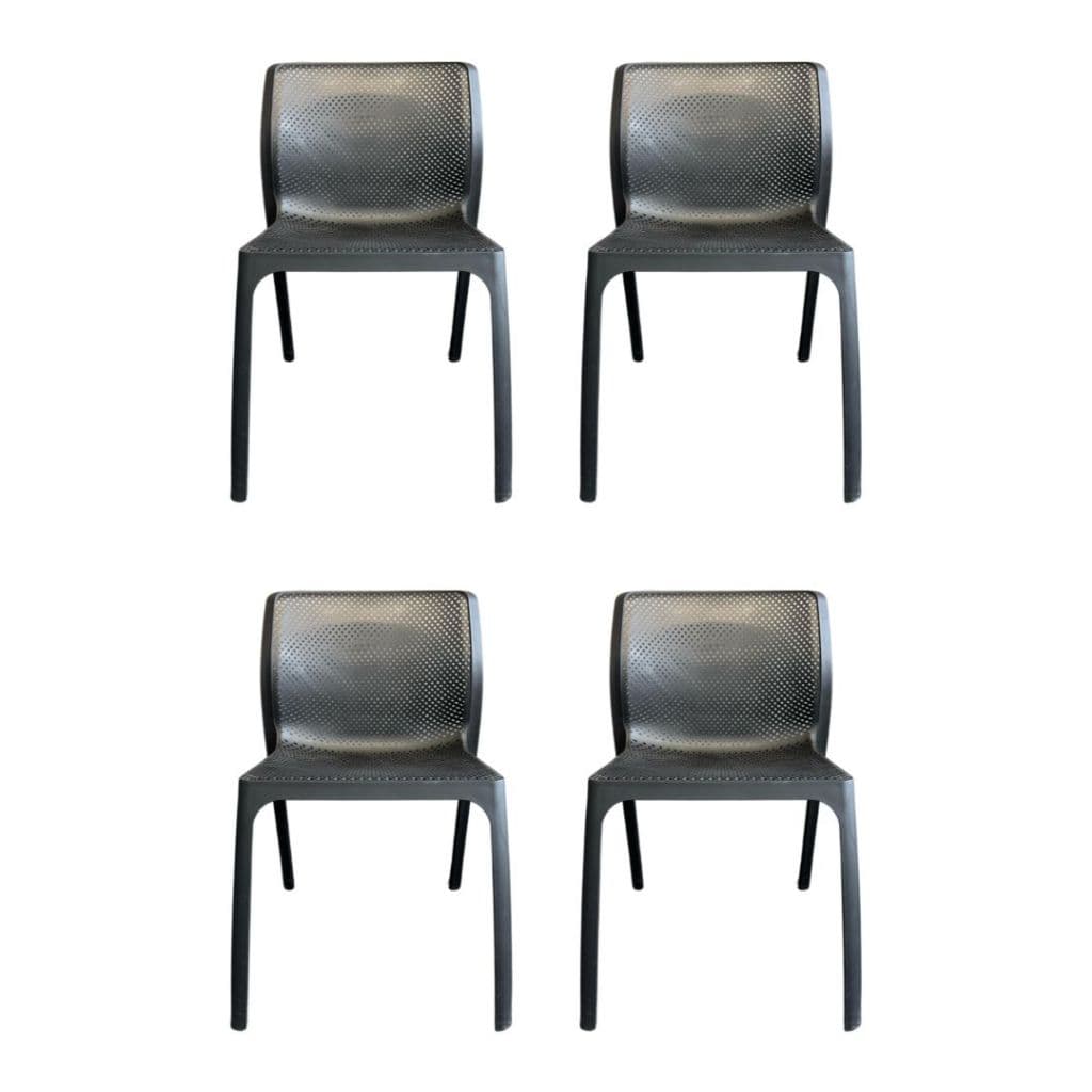 Cadeira Larissa Área Gourmet Kit 4 Cor Preto Estrutura Jardim