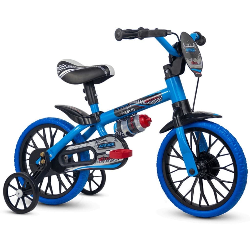 Bicicleta Infantil Aro 12 Veloz 2 C/ Garrafinha de Água Protetor de Corrente e Rodinha de Equilíbrio