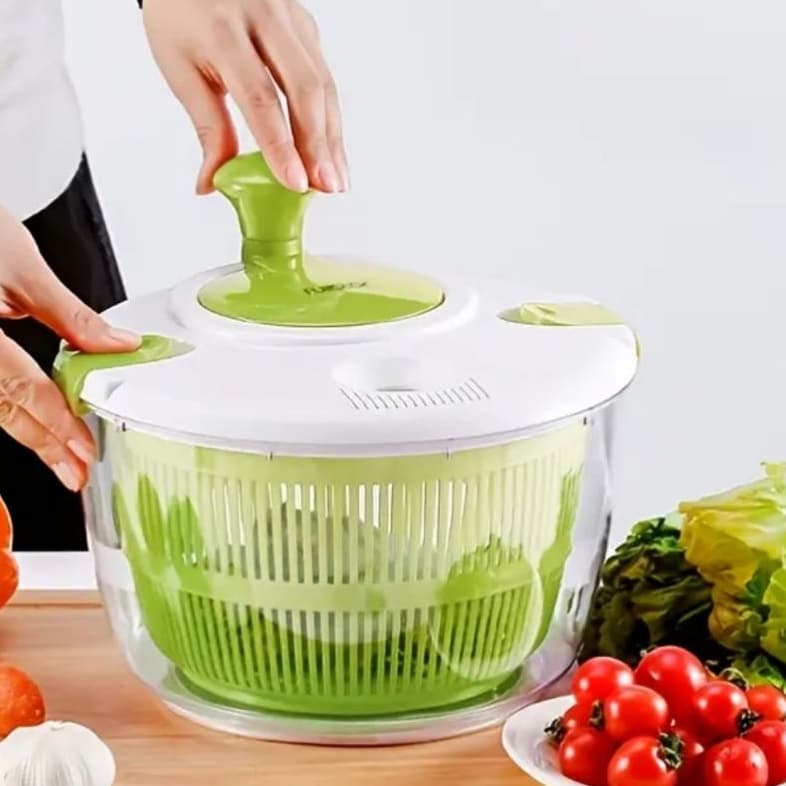 Secador de Salada Manual com Manivela Centrífuga de Salada, Secador de Vegetais Escorredor de Frutas