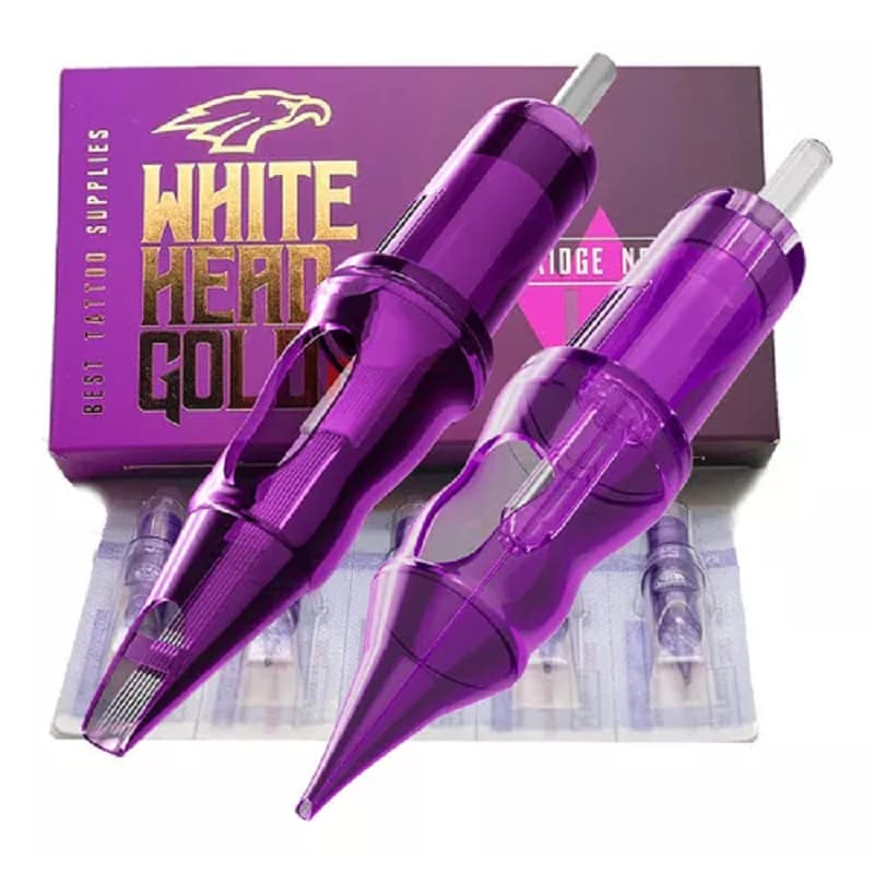 Cartucho Universal White Head Para Tatuagem 09rl Traço Linha 5 unidades