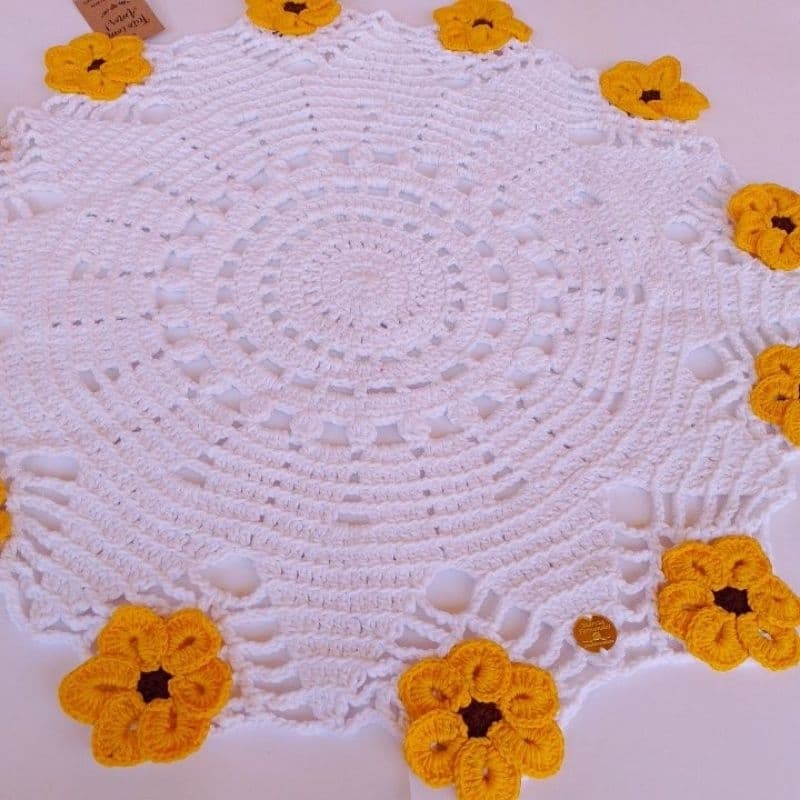 PROMOÇÃO centro de mesa de crochê girassol