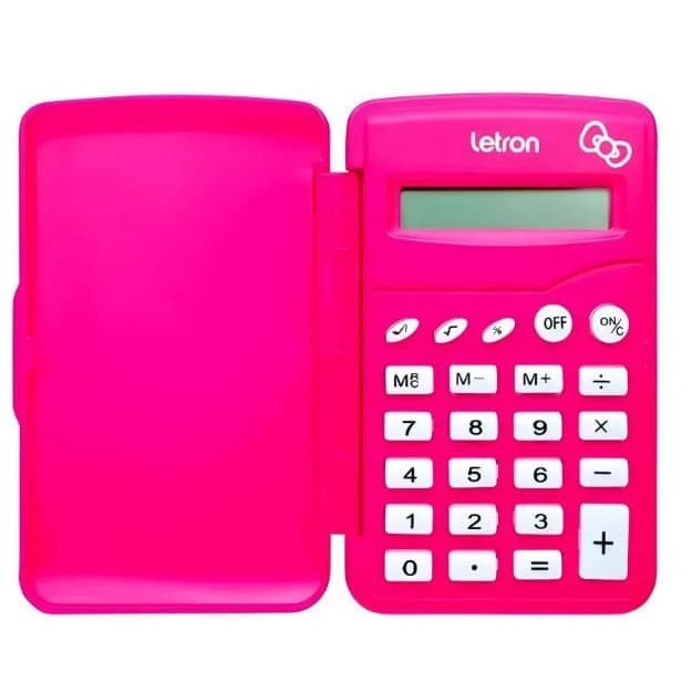 Calculadora com tampa hello kitty  8 dígitos  Letron Leonora