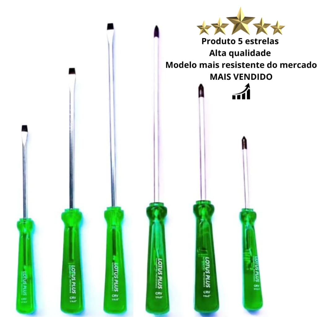 Jogo Chave de Fenda e Philips Kit com 6 peças