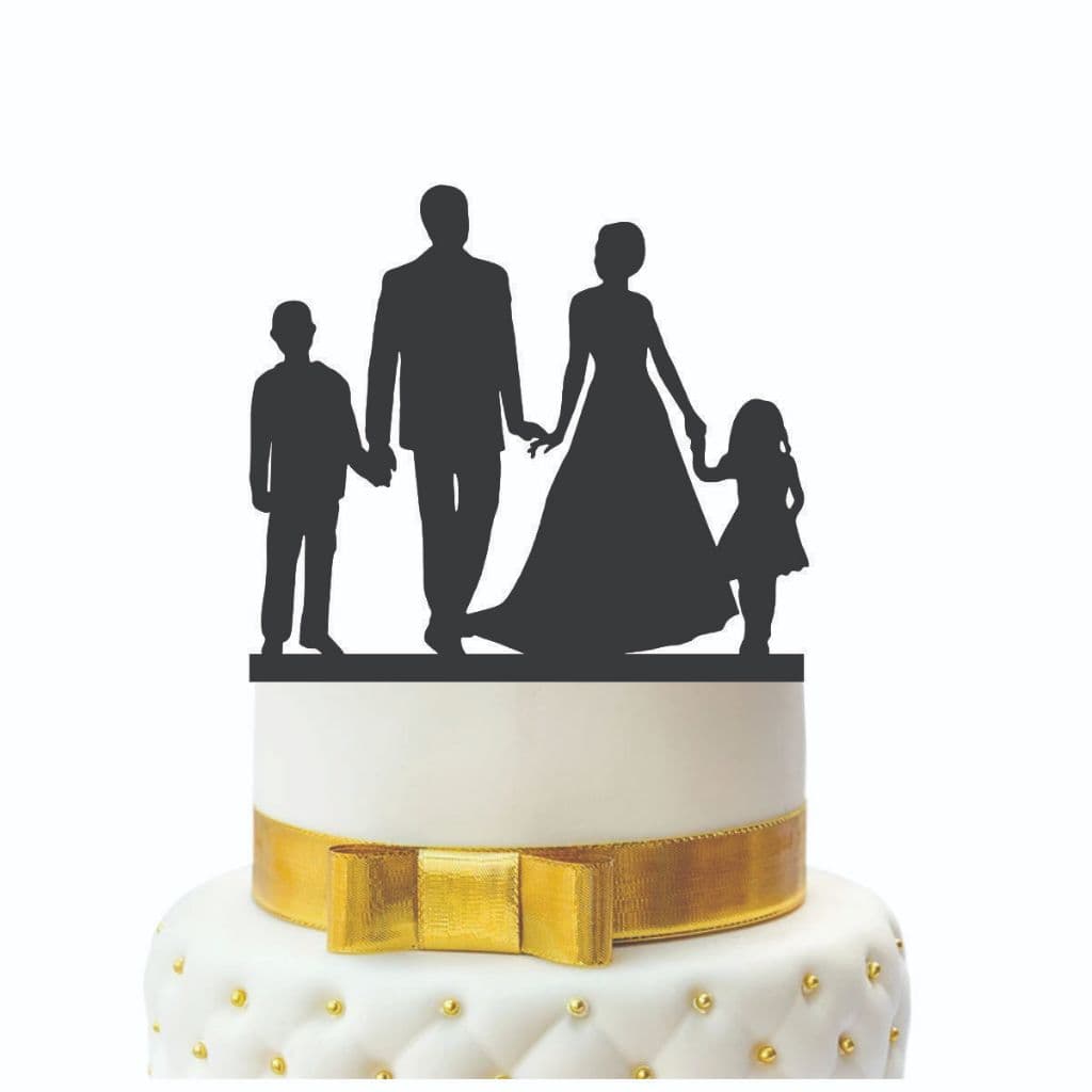 Topo de Bolo Casamento, Topo de bolo de Silhueta Casal em Acrílico Romântico TOPO-31
