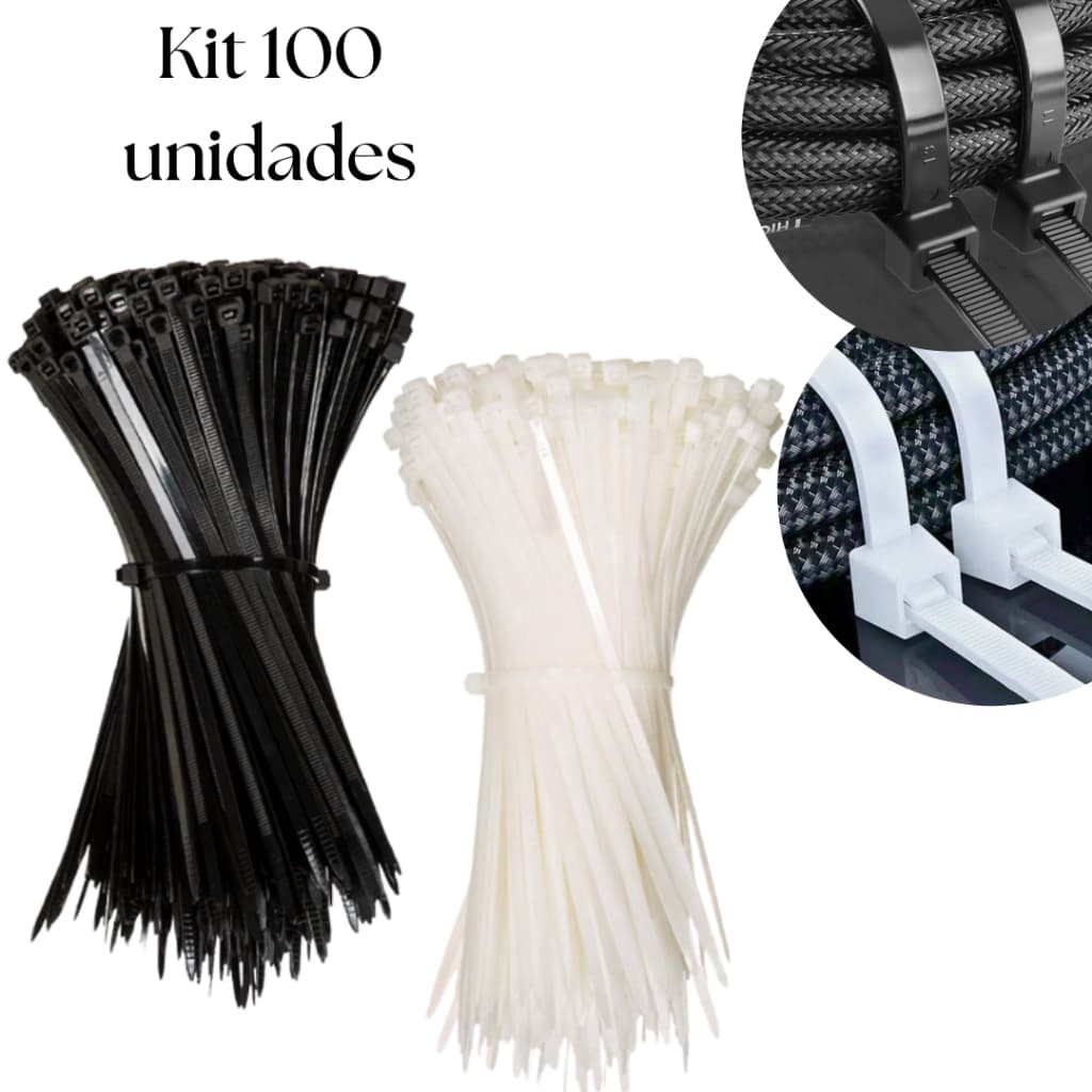 Abraçadeira Nylon Enforca Gato Cinta Plástica 100 Unidades