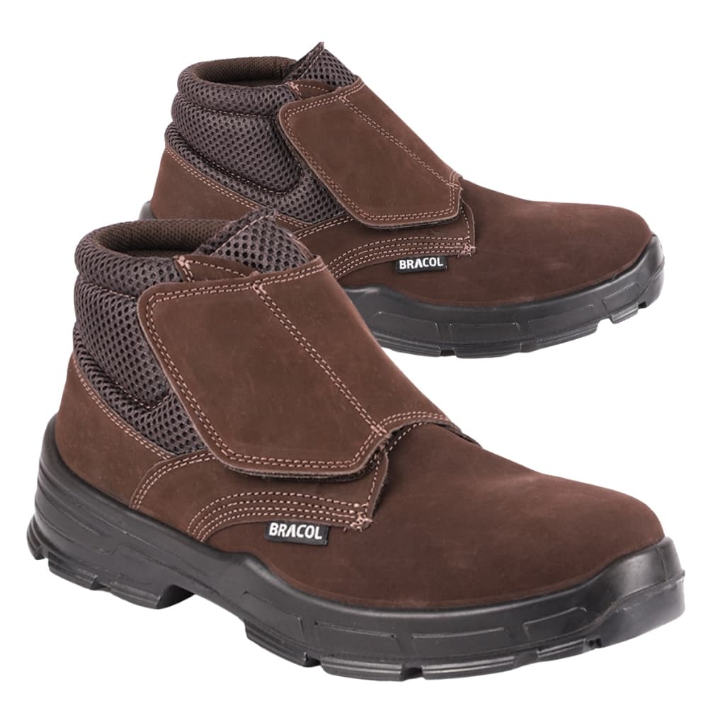 Bota Ocupacional de Segurança BRACOL  Modelo BVN Fecho Velcro Bico Pvc