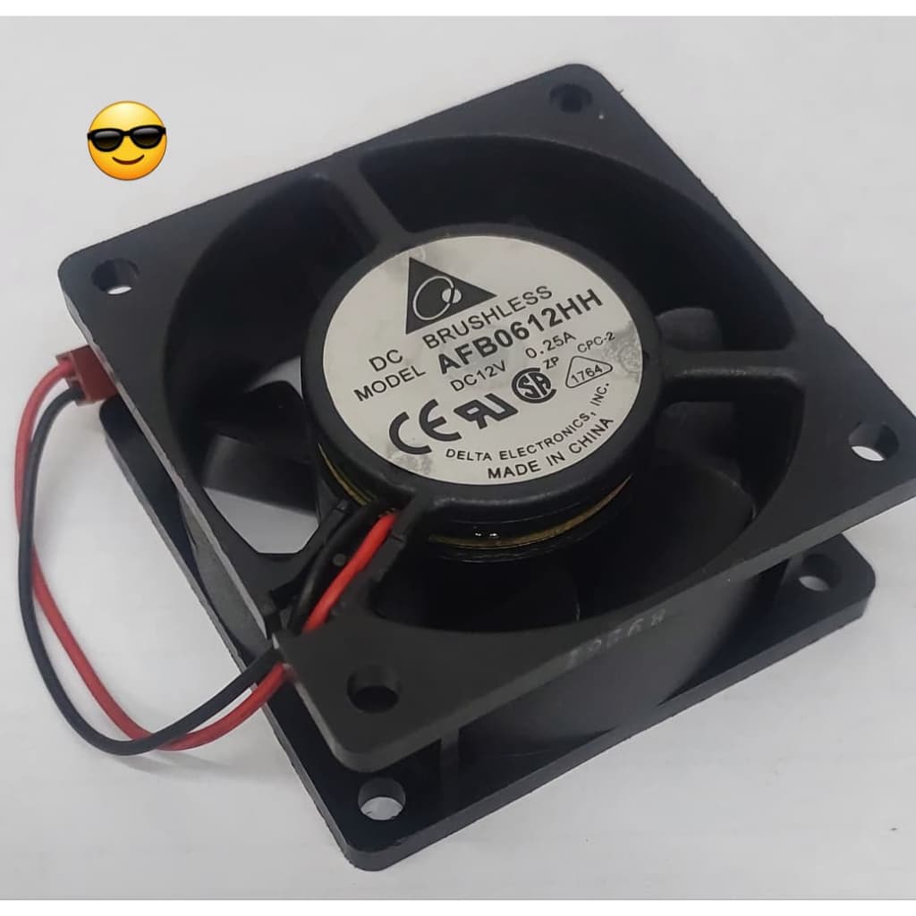 Microventilador Delta 12v 0,25a 60x25mm Modelo Afb0612hh 2 Fios