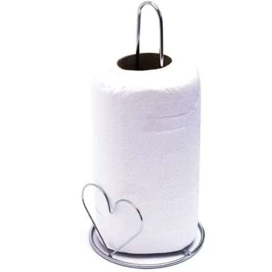 Porta papel toalha de metal coração cromado condor