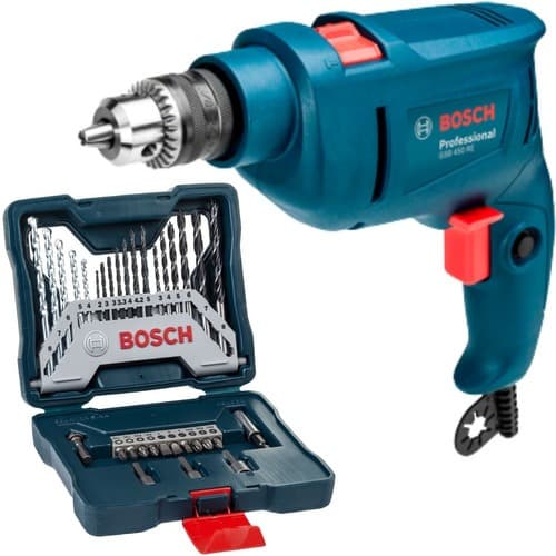 Furadeira Impacto Parafusadeira Bosch GSB 450 RE 450w 110v + Kit Brocas e Bits X Line 33 PCs