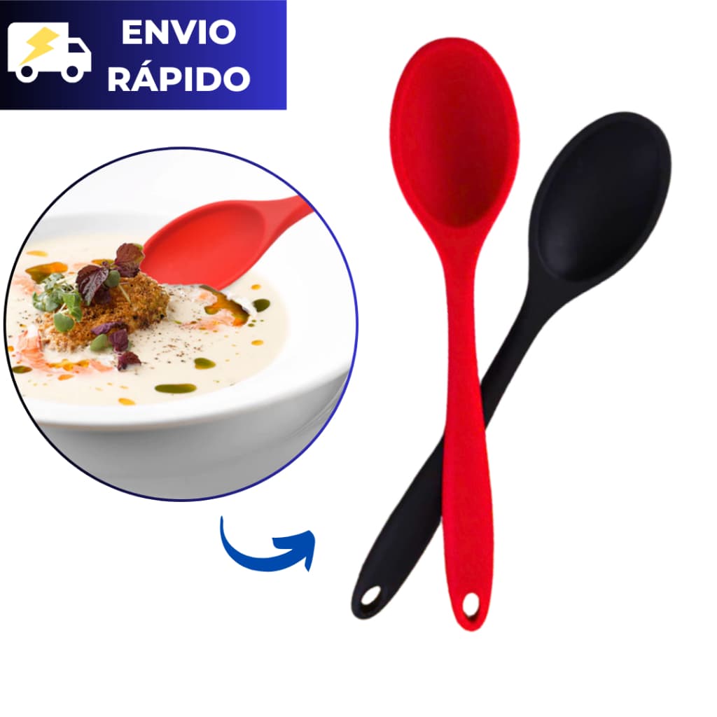 Colher Cheia de Silicone para Arroz Doces Colheres Cheias Utensilio Cozinha Resistente