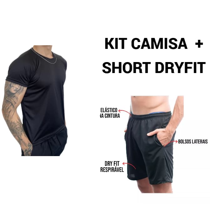 Kit 2 Camisetas Dry Fit Masculina - Casual - Treino - Academia - Esportes - Exercícios - Corrida