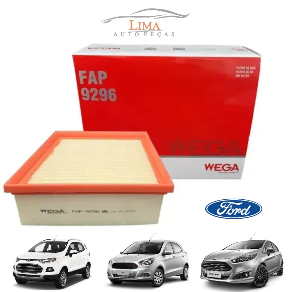 Filtro de Ar do Motor Wega FAP 9296 - Fiesta 1.6 16/23 / Ecosport 1.6 16/23 / Ka 1.0 3 cil 16/23