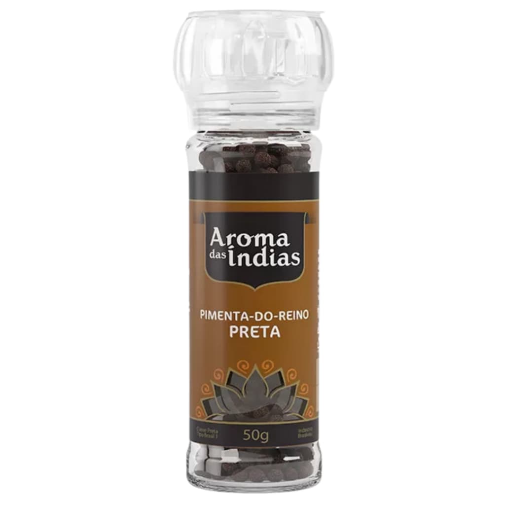 Moedor Pimenta do Reino Preta 50g- Aroma Das Índias