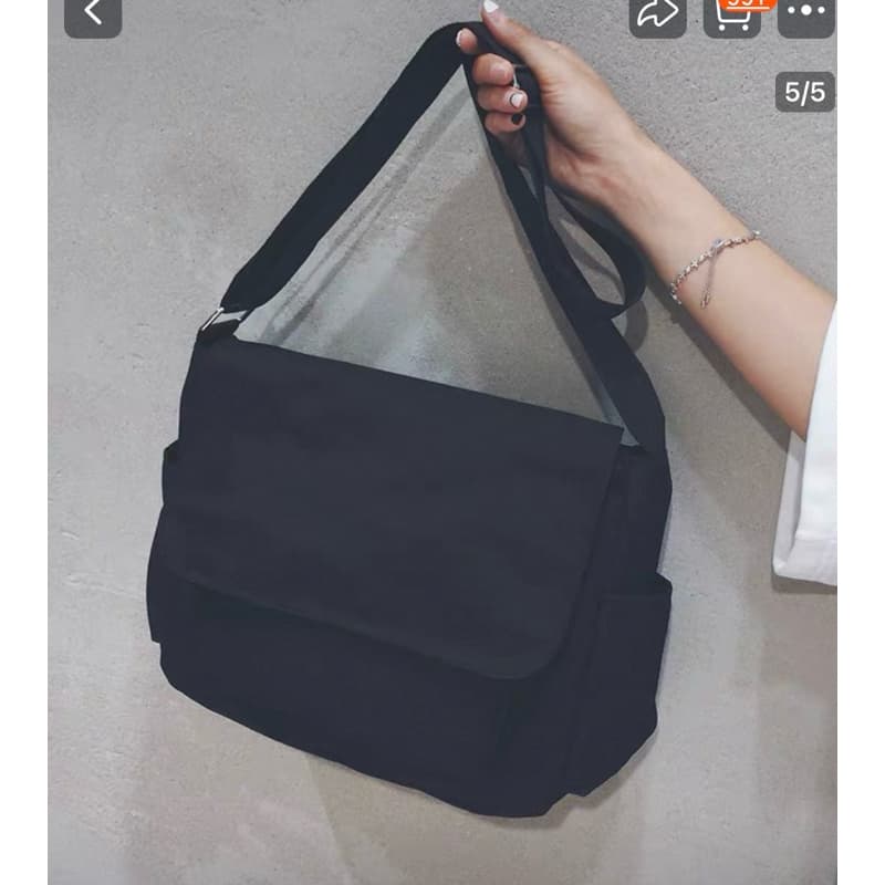 Bolsa transversal unissex de alça nylon impermeável