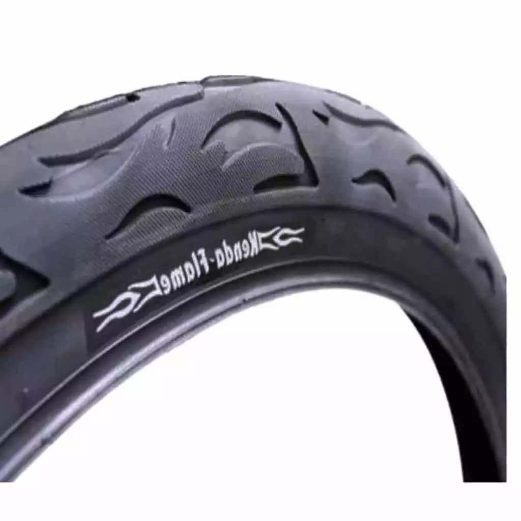 Pneu Aro 26x2.125 Balão Slick Flame Fogo Kenda Preto Bicicleta Bike Mobilete - Unidade
