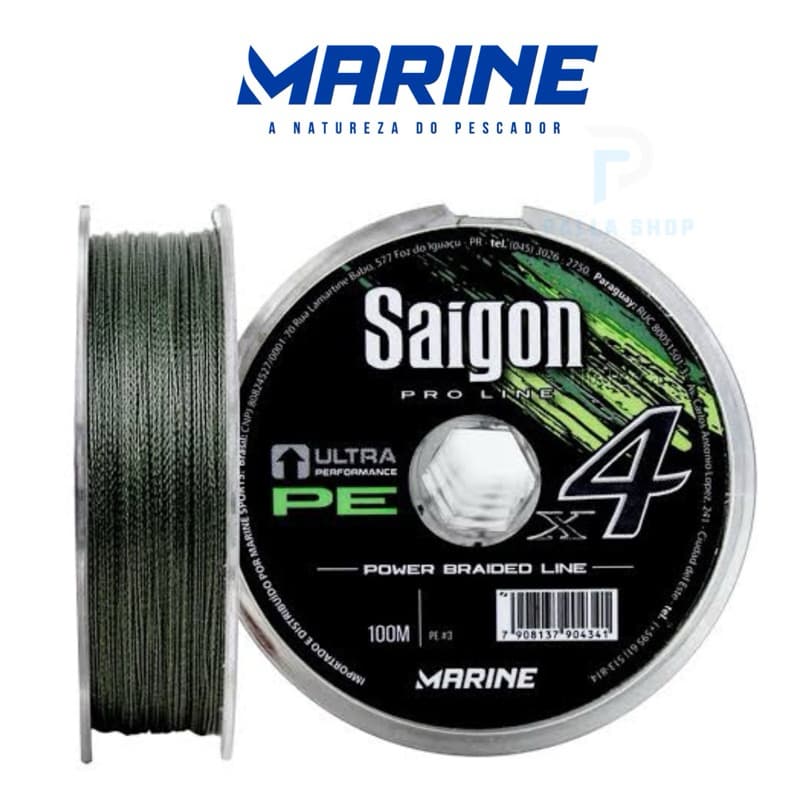 Linha de Pesca Multifilamento Saigon x4 PE Max - Marine Sports - Medidas 0.15 / 0.20 / 0.24 / 0.28 / 0.33 e 0.37mm
