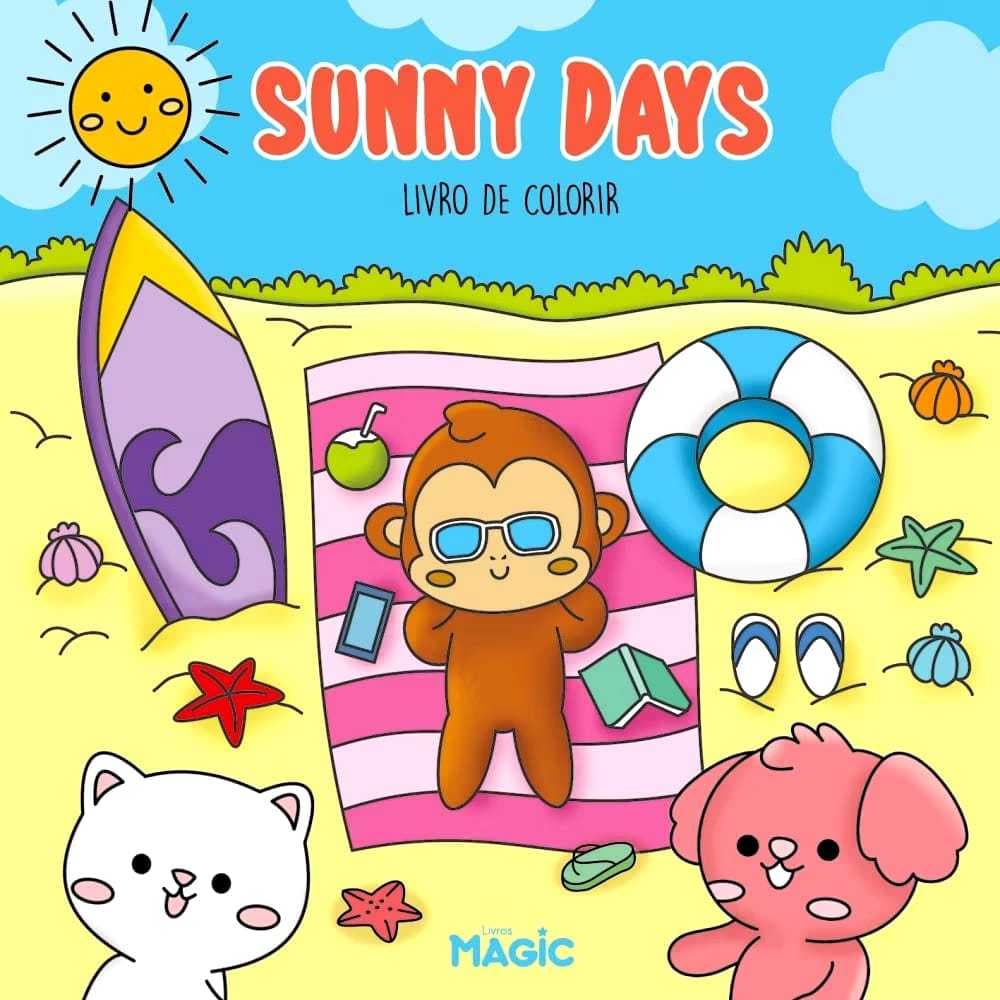Livro De Colorir Tik Tok 24 Desenhos Sunny Days Folha 150 Gm² Papelaria Fofa Criativa