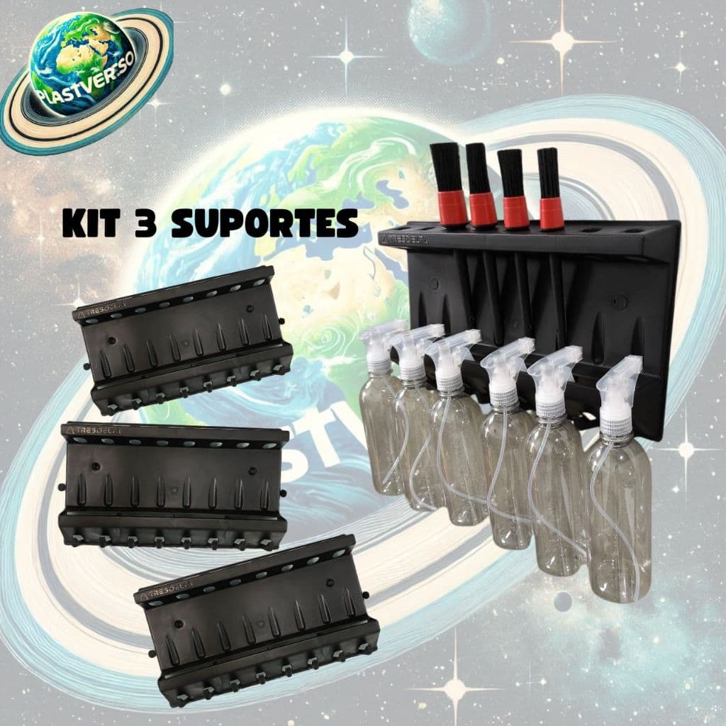 Kit 3 Suporte Pincel Borrifadores Escovões Chaves Toalhas para Estética Automotiva Fabrica Casa