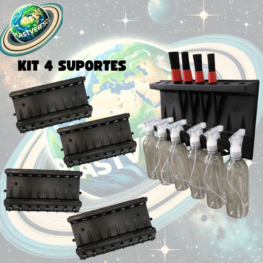 Kit 4 Suporte Pincel Borrifadores Escovões Chaves Toalhas para Estética Automotiva Fabrica Salão