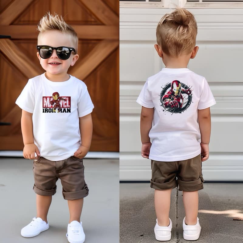 Camiseta Infantil Iron Man Branca Menino