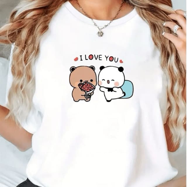 Camiseta feminina branca Dia dos Namorados
