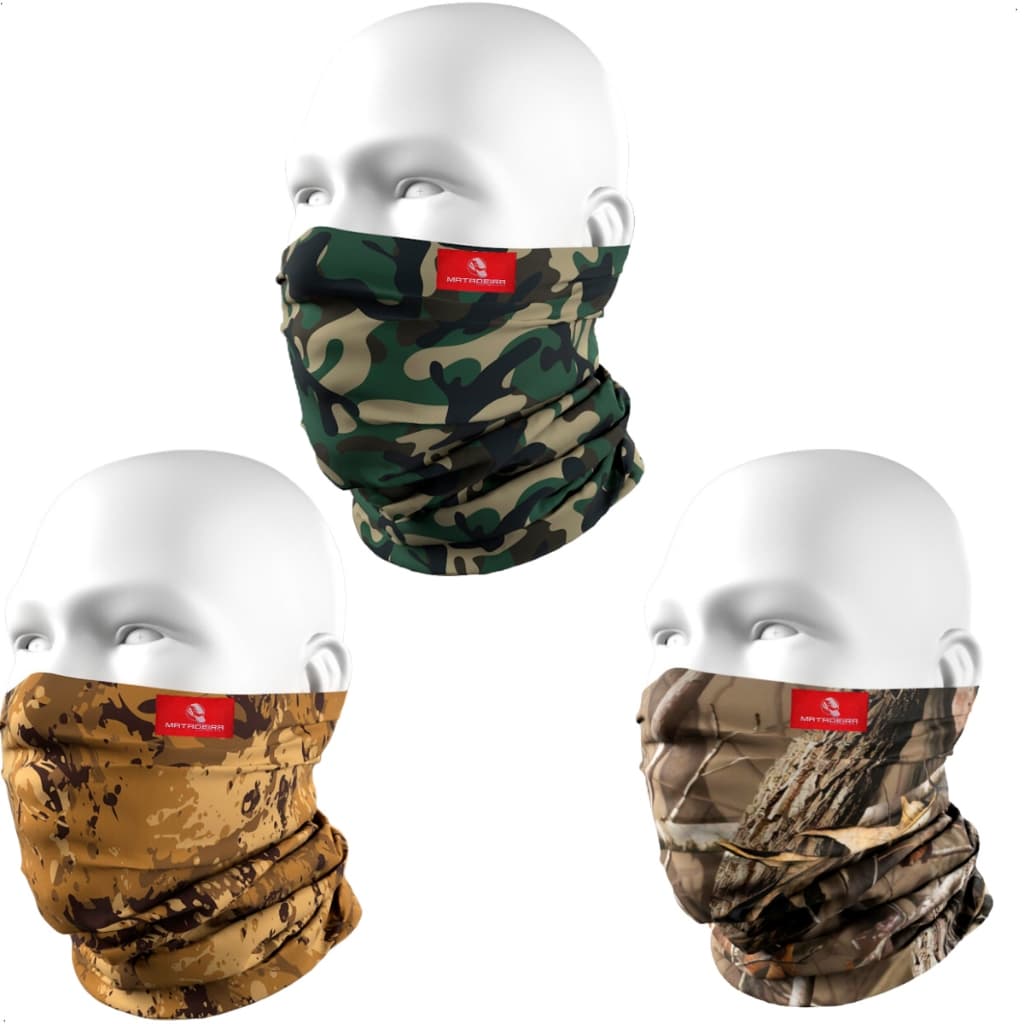 Kit 3pçs Bandanas Máscaras Pesca Matadeira Tubneck