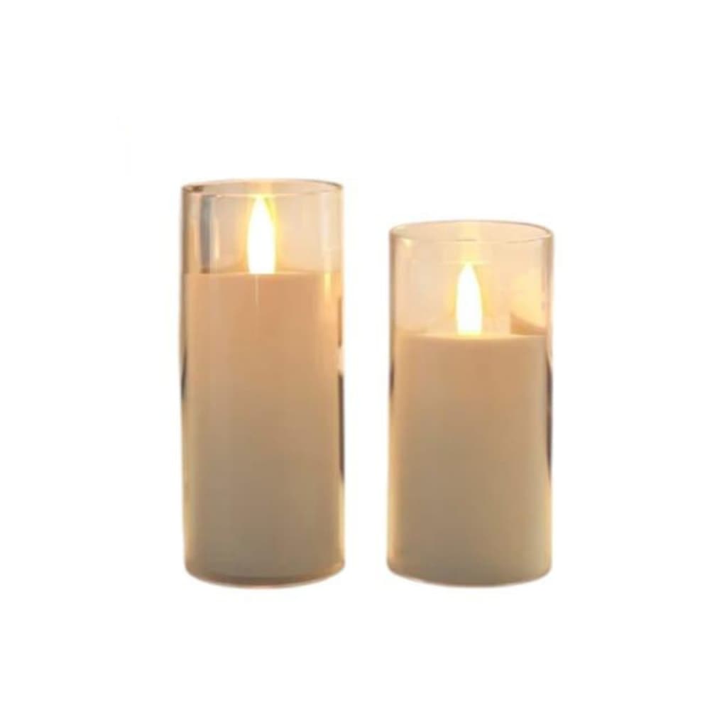 Kit 2 Vela LED Média Sem Chama Eletrônica Simulação De Luz Casa Decoração Sala Acompanha 3 Baterias