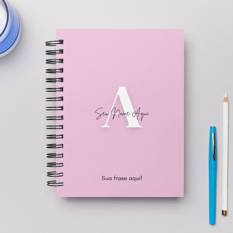 Caderno Personalizado da Moda - Tamanho A5 (14x20) Cores Pastéis