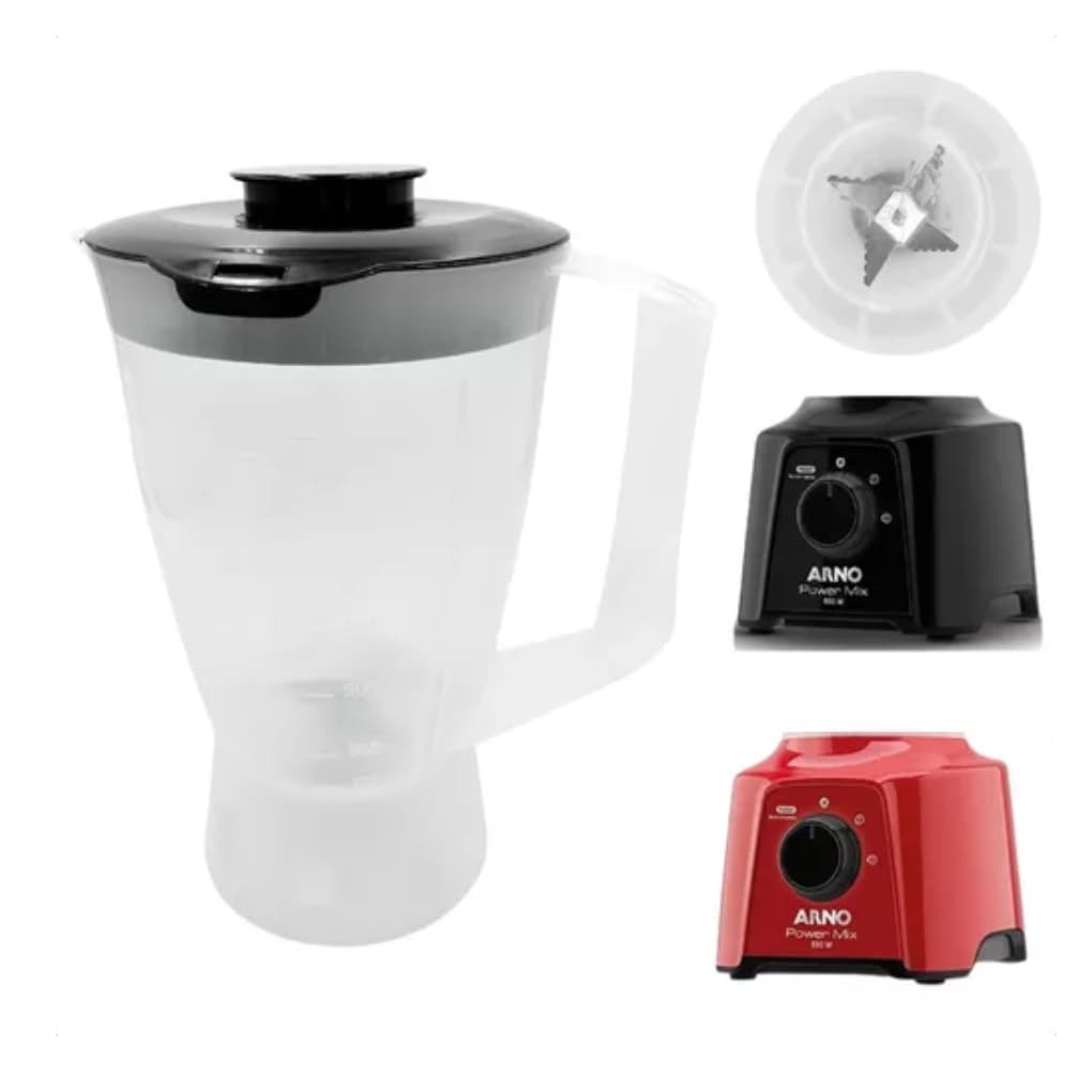 Copo De Liquidificador  ARNO OPTIMIX PLUS LN37/FACICLIC TOP LN38/LN27/EASY MIX/POWER MIX 550W
