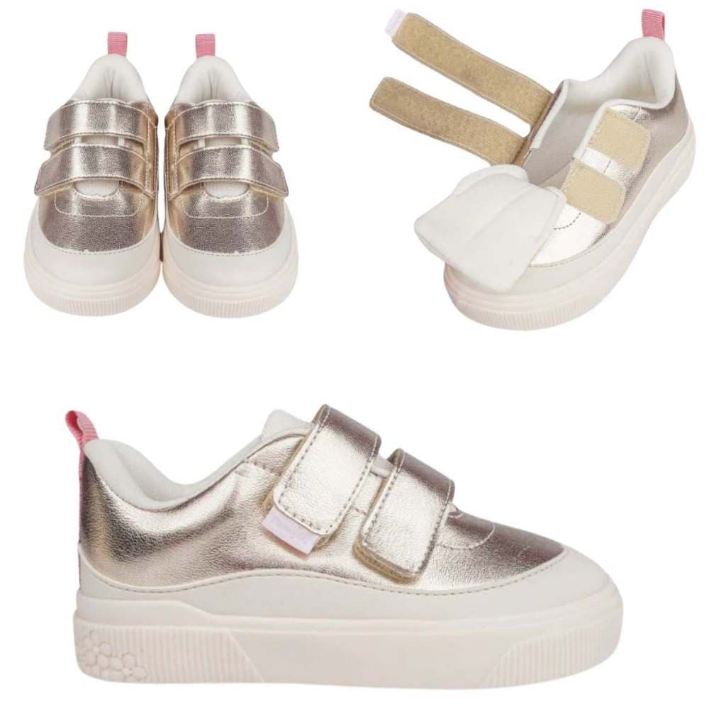 Tênis Infantil Pampili Feminino Yumi Clássico Velcro Duplo Confortavel Antiderrapante