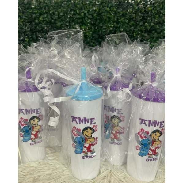COPO LILLO E STITCH PERSONALIZADO COPO LONG DRINK COM TAMPA E CANUDO FAZEMOS QUALQUER TEMA