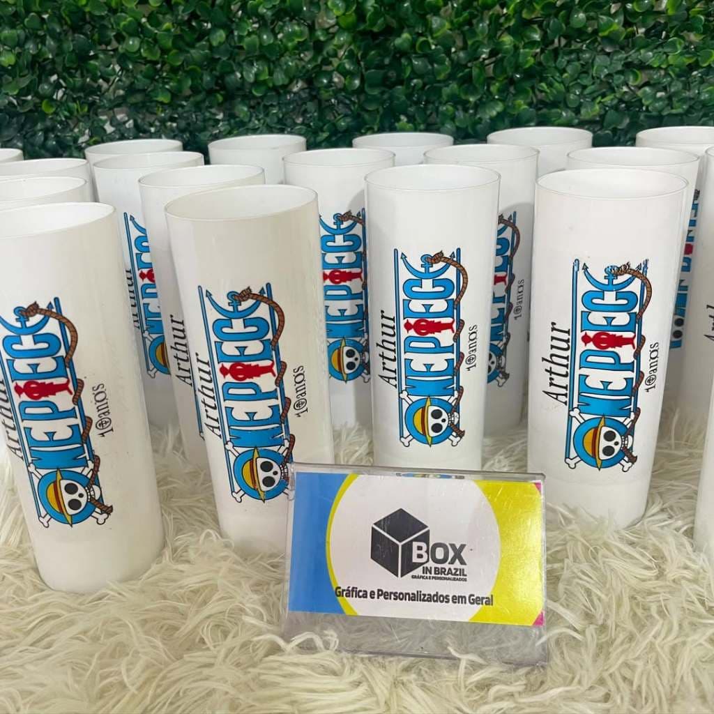 COPO LONG DRINK ONE PIECE PERSONALIZADO LEMBRANCINHA ANIVERSÁRIO