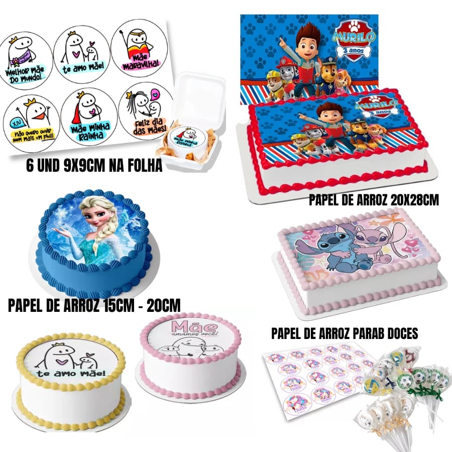 PAPEL DE ARROZ PERSONALIZADO FAZEMOS QUALQUER TEMA - TAMANHP A4
