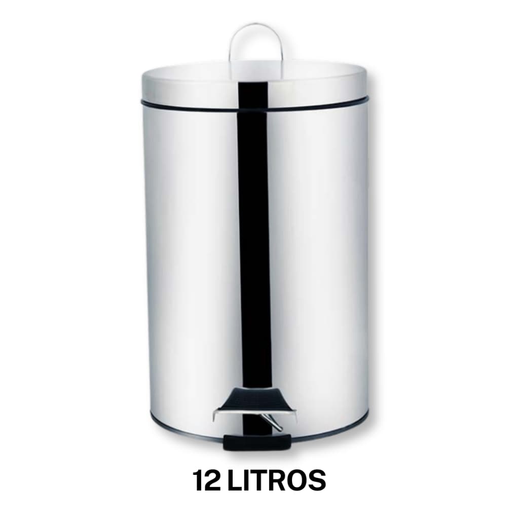 Lixeira Com Pedal E Balde Interno Ágata Inox 12 Litros Mor