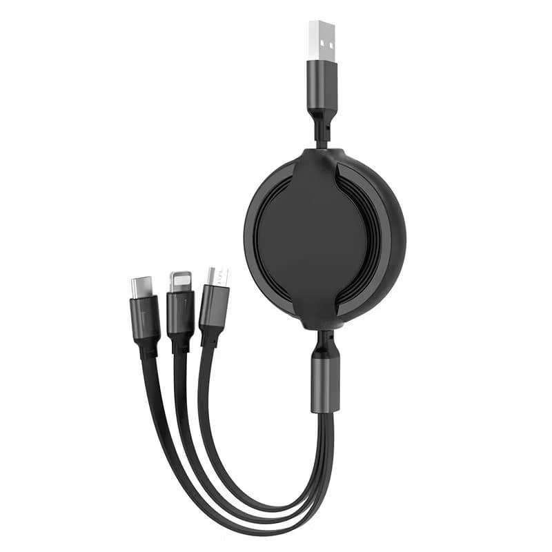 Cabo De Dados 3 Em 1 Carregamento 5.1A Rapido IOS / V8 / Tipo C - Lighning + Tipo C + Micro Usb